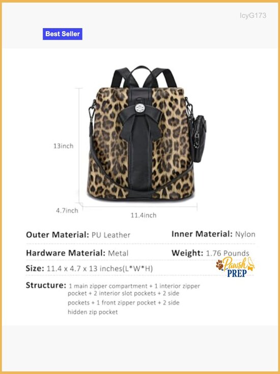 Vegan Leather Anti-Theft Backpack Purse with Detachable Pouch main image 4
